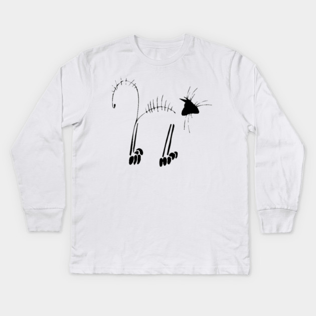 Cat Skeleton Kids Long Sleeve T-Shirt by HolidayBug