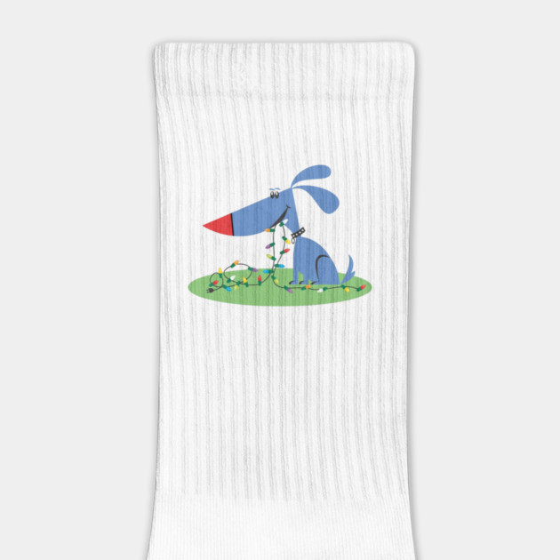 Retro 1950s Blue Dog Christmas Lights by HolidayBug