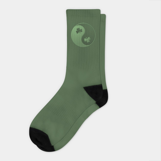 Yin Yang Shamrocks Socks by HolidayBug