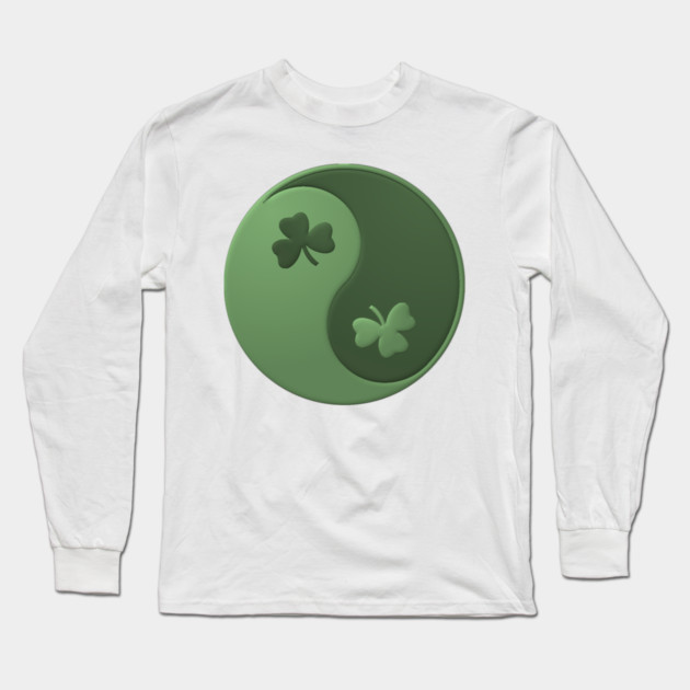 Yin Yang Shamrocks Long Sleeve T-Shirt by HolidayBug