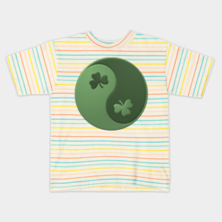 Yin Yang Shamrocks Kids T-Shirt