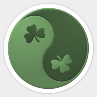 Yin Yang Shamrocks Sticker
