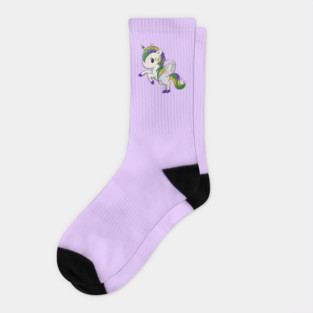 Mardi Gras Pegasus-Unicorn Socks