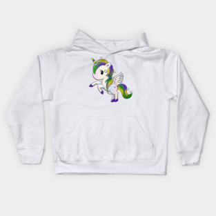 Mardi Gras Pegasus-Unicorn Kids Hoodie