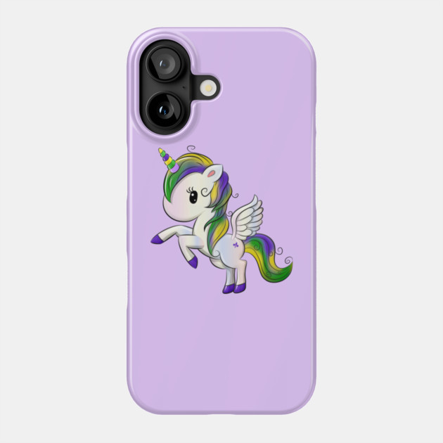 Mardi Gras Pegasus-Unicorn Phone Case by HolidayBug