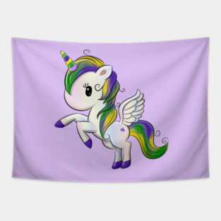 Mardi Gras Pegasus-Unicorn Tapestry