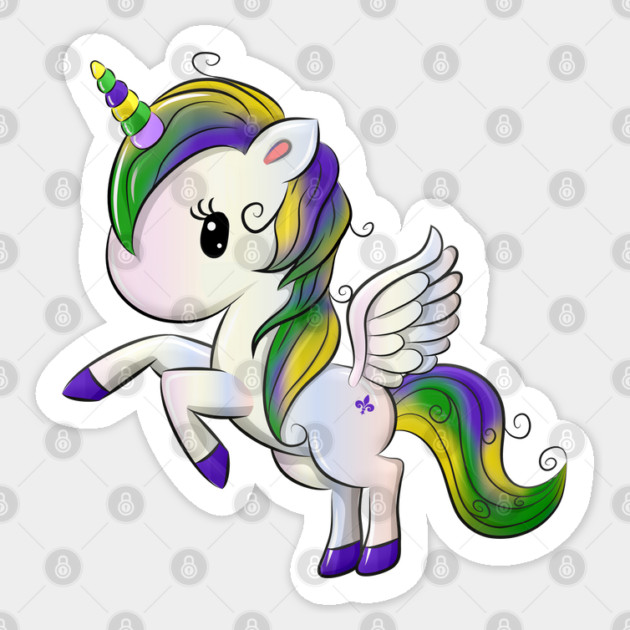 Mardi Gras Pegasus-Unicorn Sticker by HolidayBug