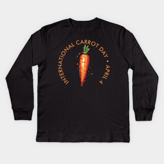 International Carrot Day, watercolor carrot Kids Long Sleeve T-Shirt by HolidayBug
