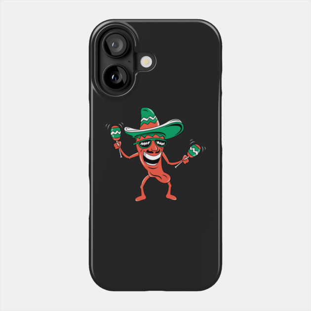 Party Pepper in Sombrero with Maracas Phone Case by HolidayBug