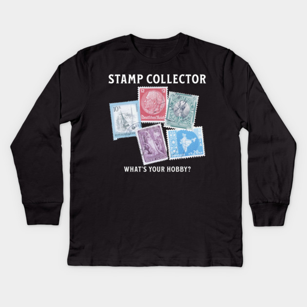 Stamp Collector, What’s your hobby? Kids Long Sleeve T-Shirt by HolidayBug