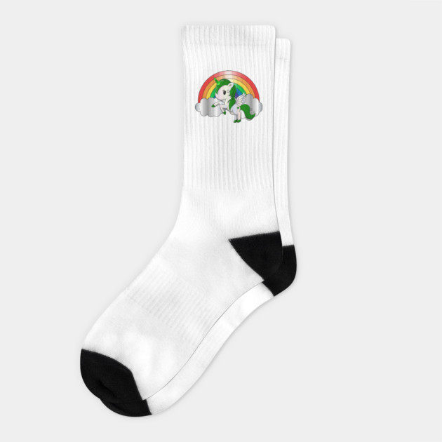 St. Patrick's Day Unicorn Pegasus Socks by HolidayBug
