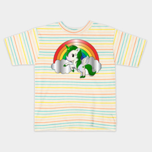 St. Patrick's Day Unicorn Pegasus Kids T-Shirt