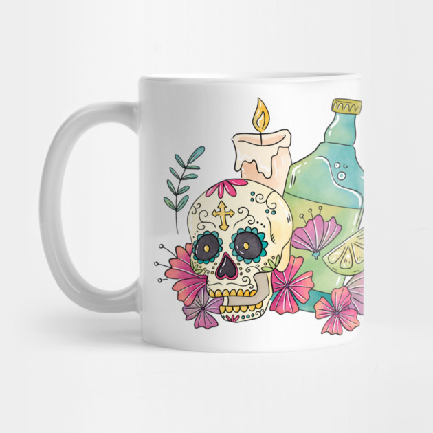 Watercolor Dia de los Muertos Skull by HolidayBug