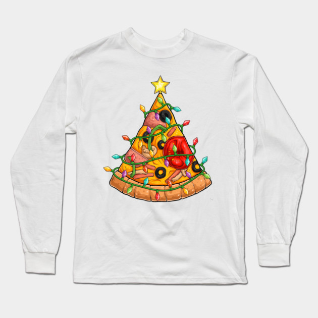 Pizza Christmas Long Sleeve T-Shirt by HolidayBug