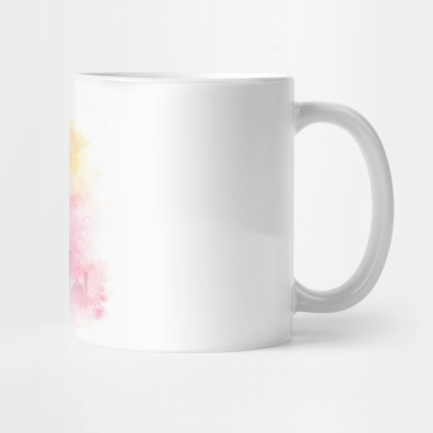 Watercolor Ramadan Mosque Oranges and Purples by HolidayBug