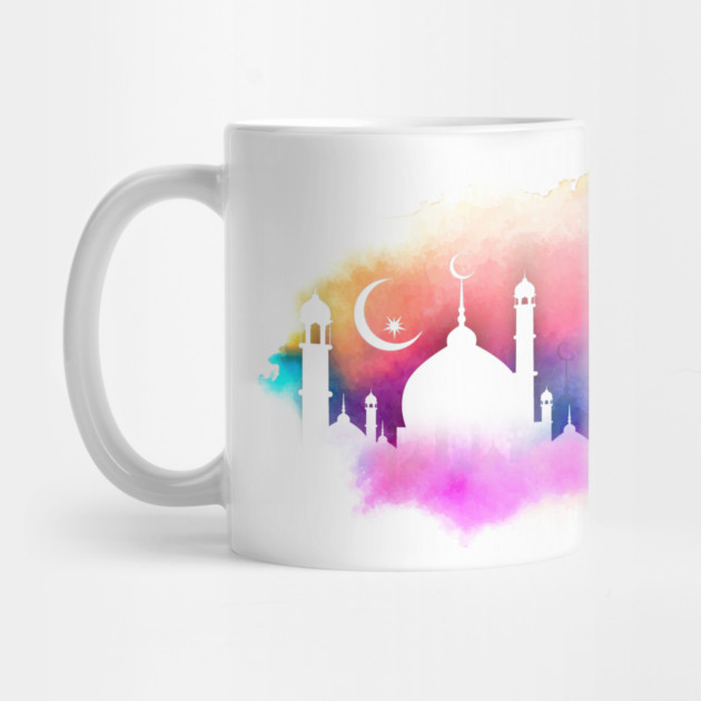 Watercolor Ramadan Mosque Oranges and Purples by HolidayBug