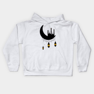 Ramadan Mosque Moon Lanterns Kids Hoodie