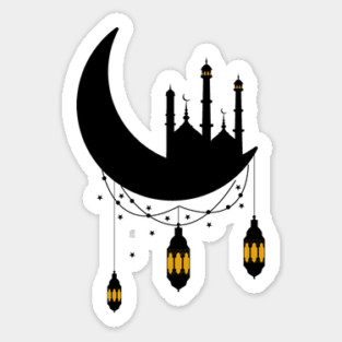 Ramadan Mosque Moon Lanterns Sticker