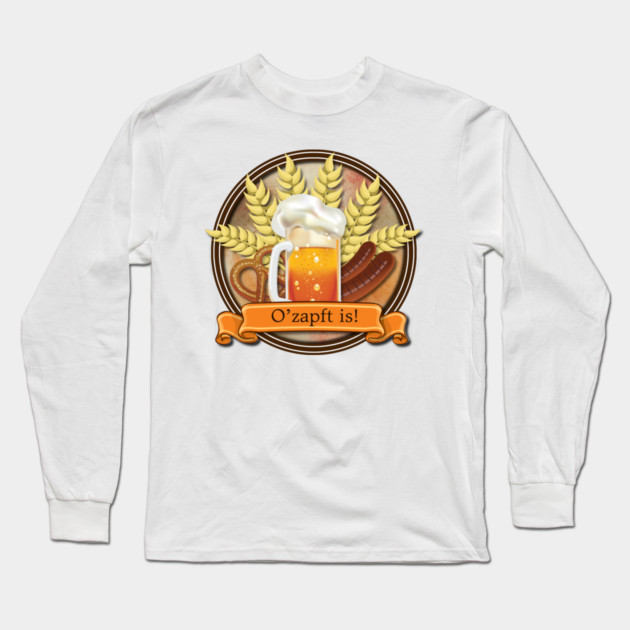 Oktoberfest Beer Sausage Pretzel Logo Long Sleeve T-Shirt by HolidayBug