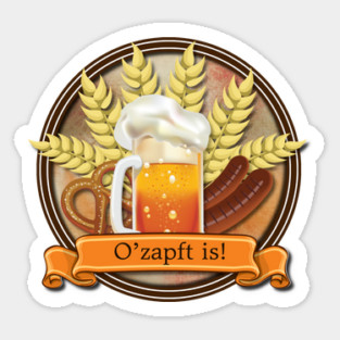 Oktoberfest Beer Sausage Pretzel Logo Sticker