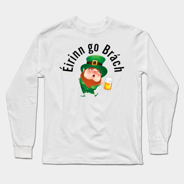 Cartoon Leprechaun with Beer Long Sleeve T-Shirt by HolidayBug