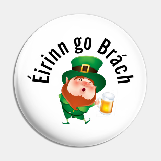 Cartoon Leprechaun with Beer Pin by HolidayBug