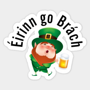 Cartoon Leprechaun with Beer Sticker