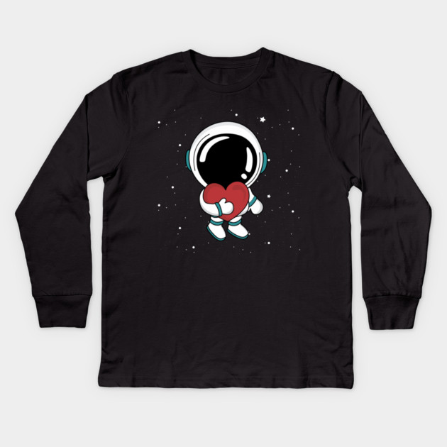 Love Astronaut Valentine Da Kids Long Sleeve T-Shirt by HolidayBug