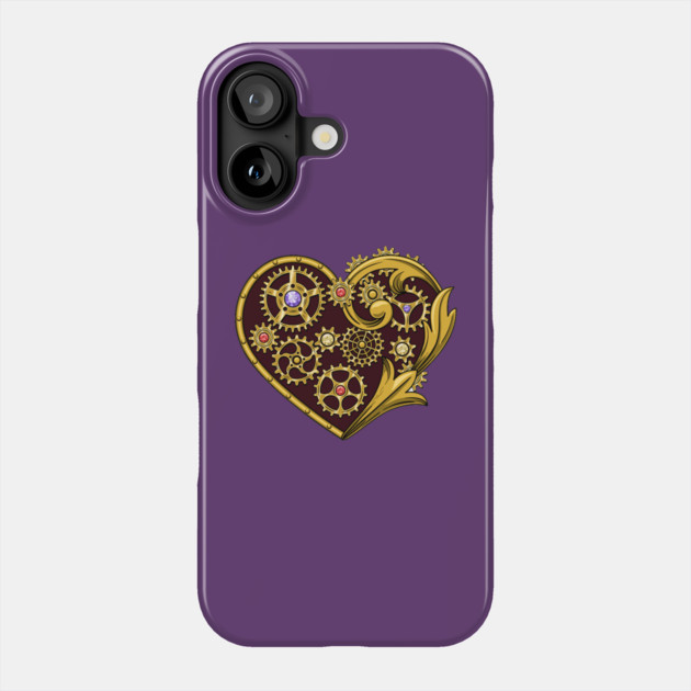 Steampunk Gears Heart Phone Case by HolidayBug