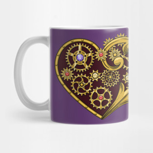 Steampunk Gears Heart Mug