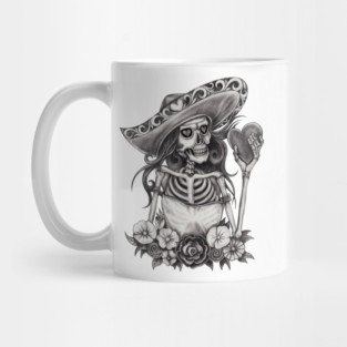 Sketch Skeleton Love Heart Mug