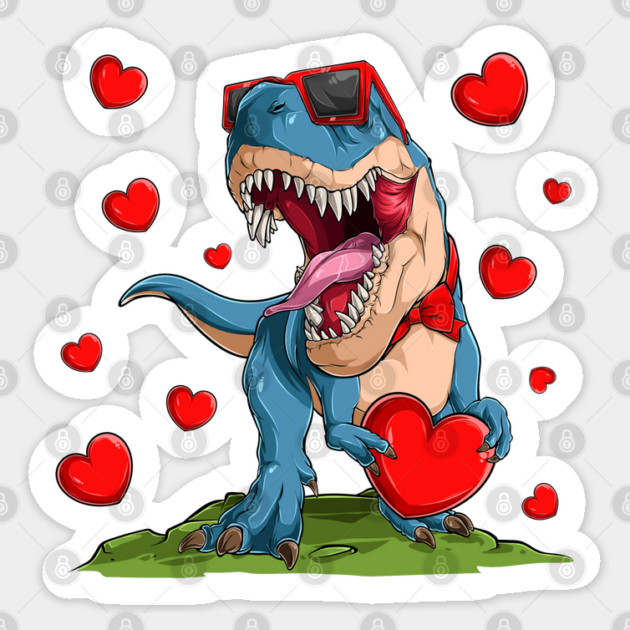 Valentine Dinosaur Sticker by HolidayBug