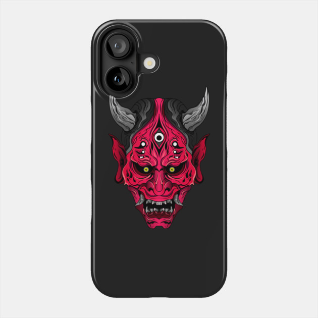 Illustrated Red Oni Demon Phone Case by HolidayBug