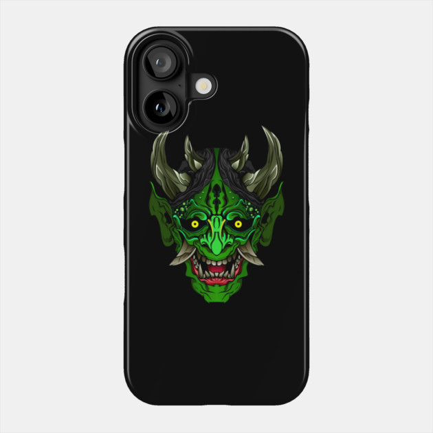 Illustrated Green Oni Demon Phone Case by HolidayBug