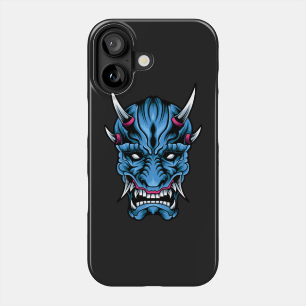 Illustrated Blue Oni Demon Phone Case by HolidayBug