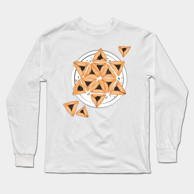 Purim Hamantash Hamantaschen Jewish Star Long Sleeve T-Shirt by HolidayBug