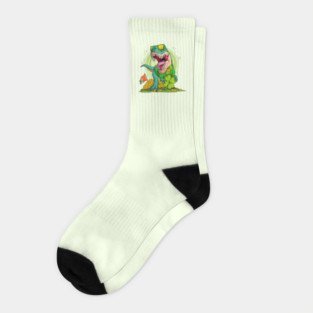 Leprechaun T-Rex St. Patrick's Day Socks