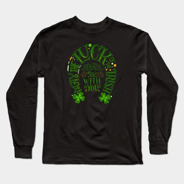 Luck of the Irish Horseshoe Long Sleeve T-Shirt by HolidayBug