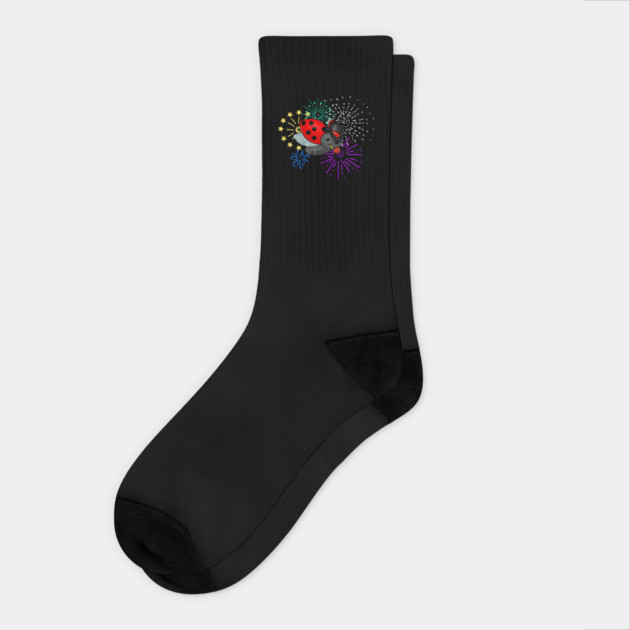 New Years Ladybug Socks by HolidayBug