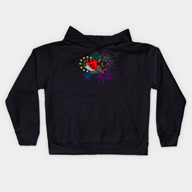 New Years Ladybug Kids Hoodie by HolidayBug