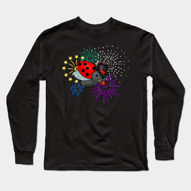 New Years Ladybug Long Sleeve T-Shirt by HolidayBug