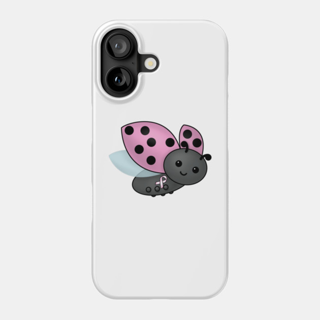 Ladybug Pink Awareness Ribbon Phone Case by HolidayBug