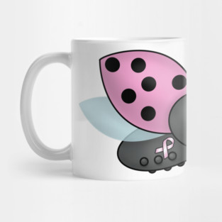 Ladybug Pink Awareness Ribbon Mug