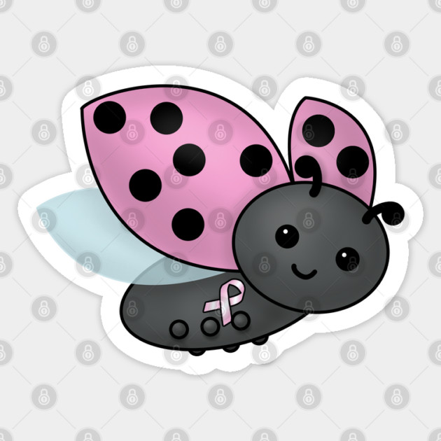 Ladybug Pink Awareness Ribbon Sticker by HolidayBug