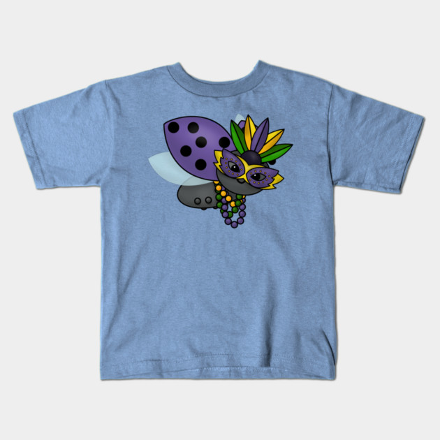 Mardi Gras Ladybug Kids T-Shirt by HolidayBug