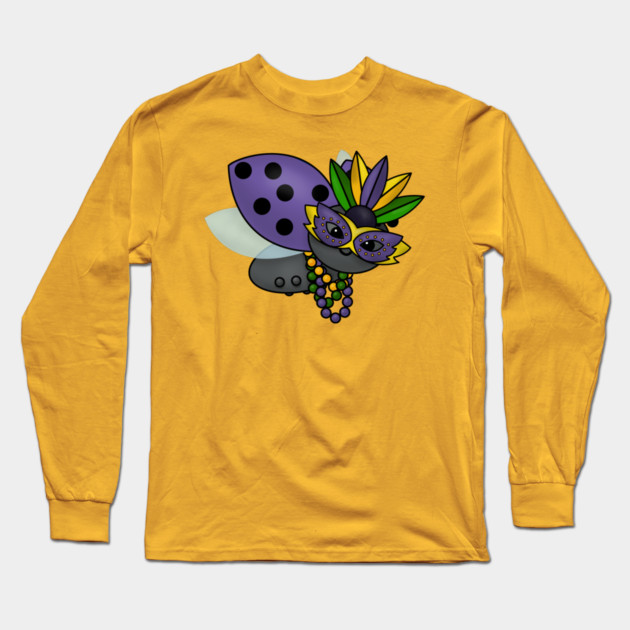 Mardi Gras Ladybug Long Sleeve T-Shirt by HolidayBug