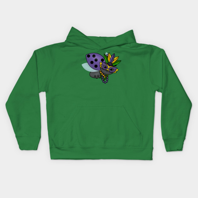 Mardi Gras Ladybug Kids Hoodie by HolidayBug