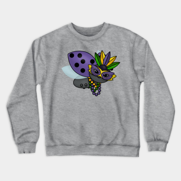 Mardi Gras Ladybug Crewneck Sweatshirt by HolidayBug