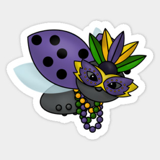 Mardi Gras Ladybug Sticker