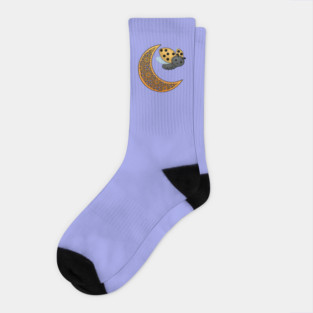Ramadan Crescent Moon Ladybug Socks